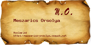 Meszarics Orsolya névjegykártya